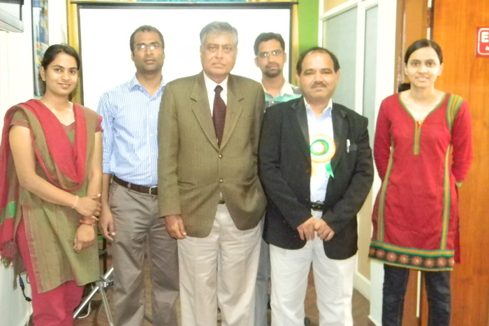 Group Photo (Neha, Anil, Dr. Nilkanth Ghosh, Santosh Kulkarni, Dr. G. Beig, Tripati)                                                                                                                                                                                                                        